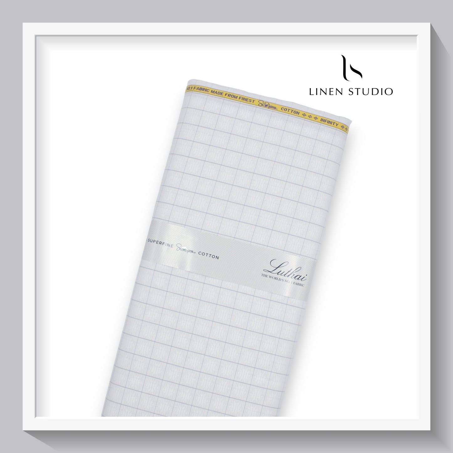 Luthai Supima Cotton Fancy Checks with Dobby (Zoom in) - Linen Studio