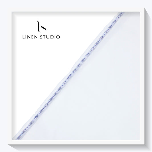 Luthai Kurta Fabric Finest 110's Supima Cotton - Pure White - Linen Studio