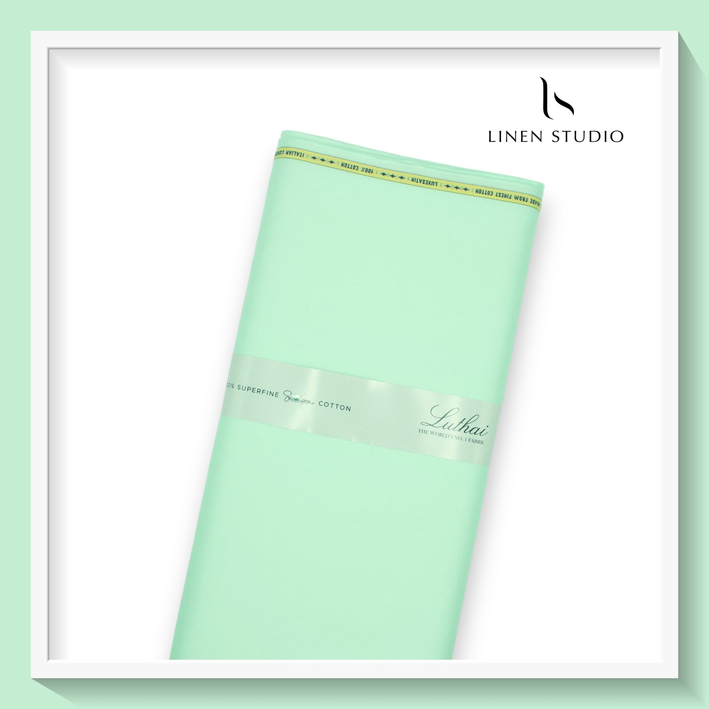 Luthai 100% Luxury Cotton Satin Shirting - Mint Green