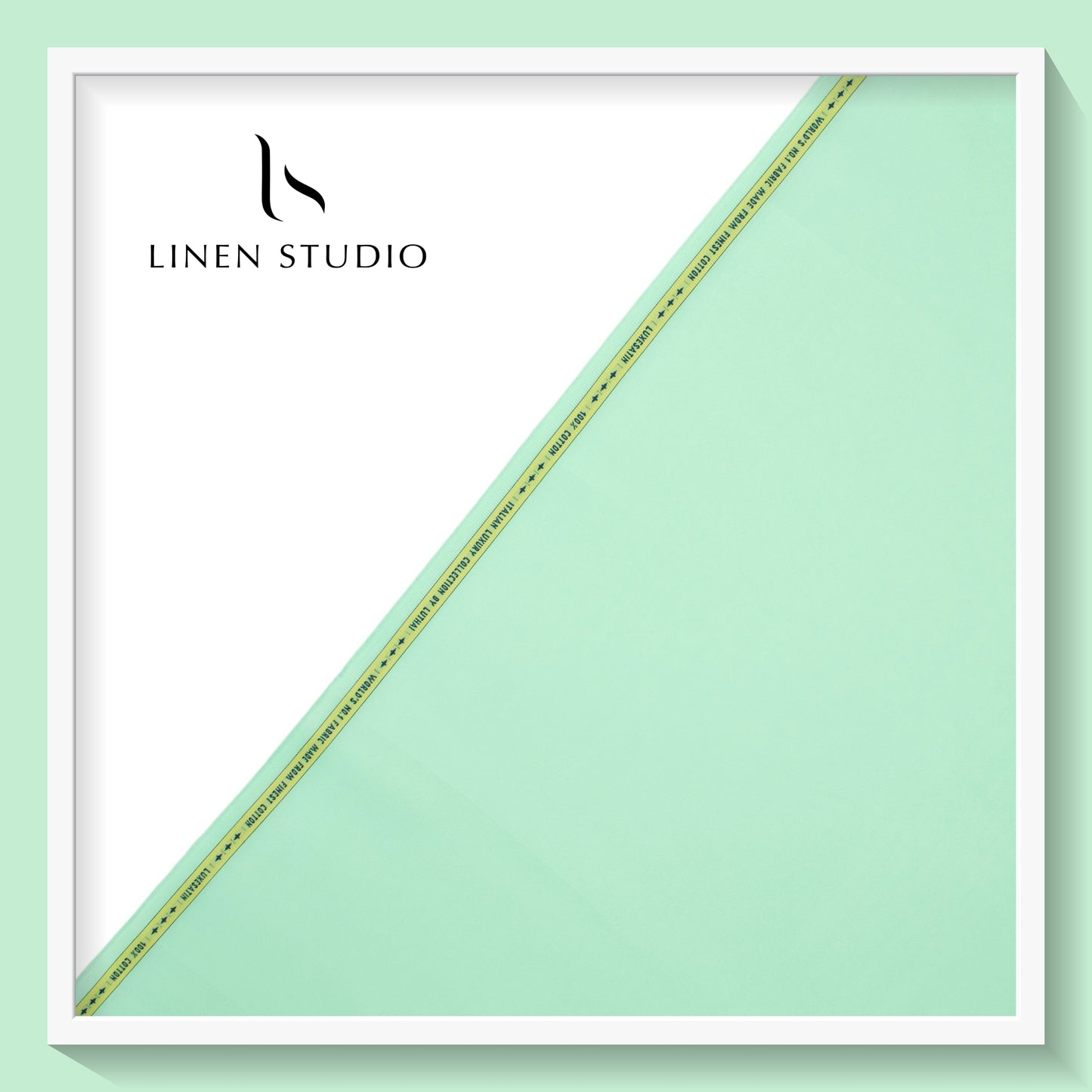Luthai 100% Luxury Cotton Satin Shirting - Mint Green