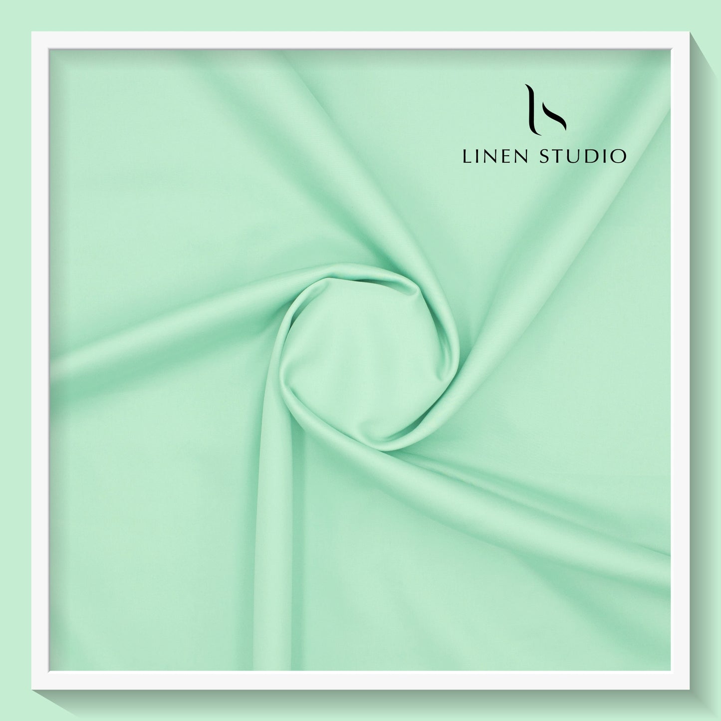 Luthai 100% Luxury Cotton Satin Shirting - Mint Green