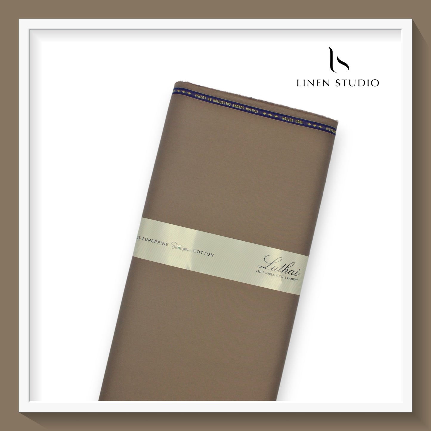 Luthai 100% Luxury Cotton Satin Shirting - Peanut Brown