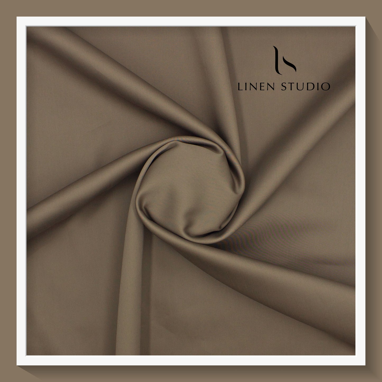 Luthai 100% Luxury Cotton Satin Shirting - Peanut Brown