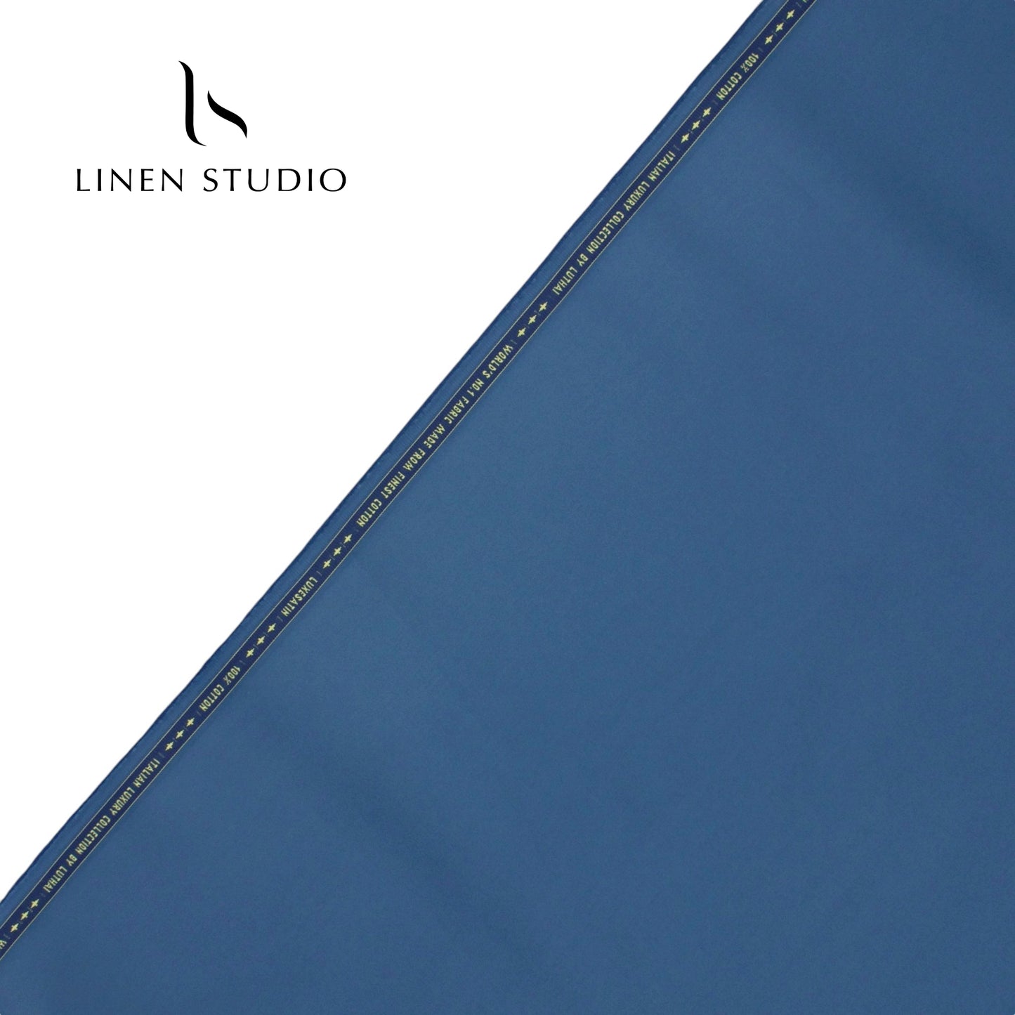 Luthai 100% Luxury Cotton Satin Shirting - Metallic Blue
