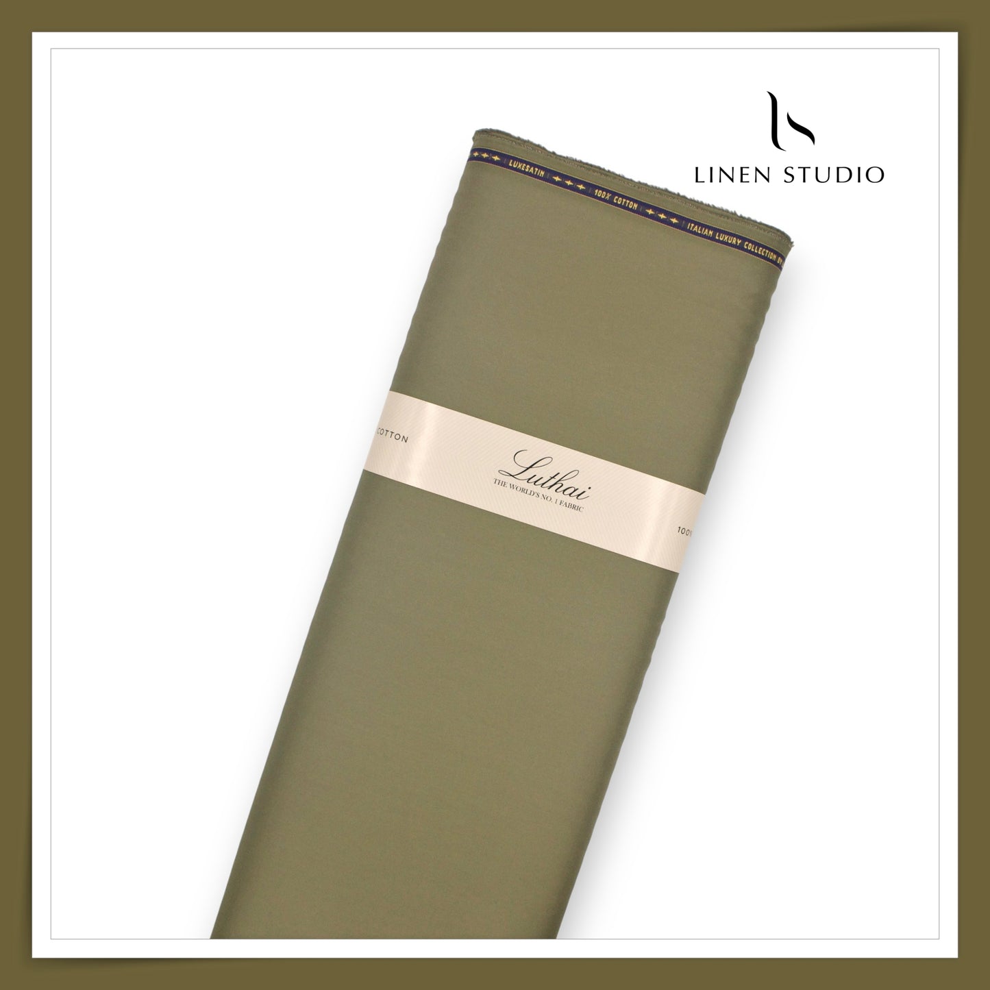 Luthai 100% Luxury Cotton Satin Shirting - Shadow Brown (NEW)