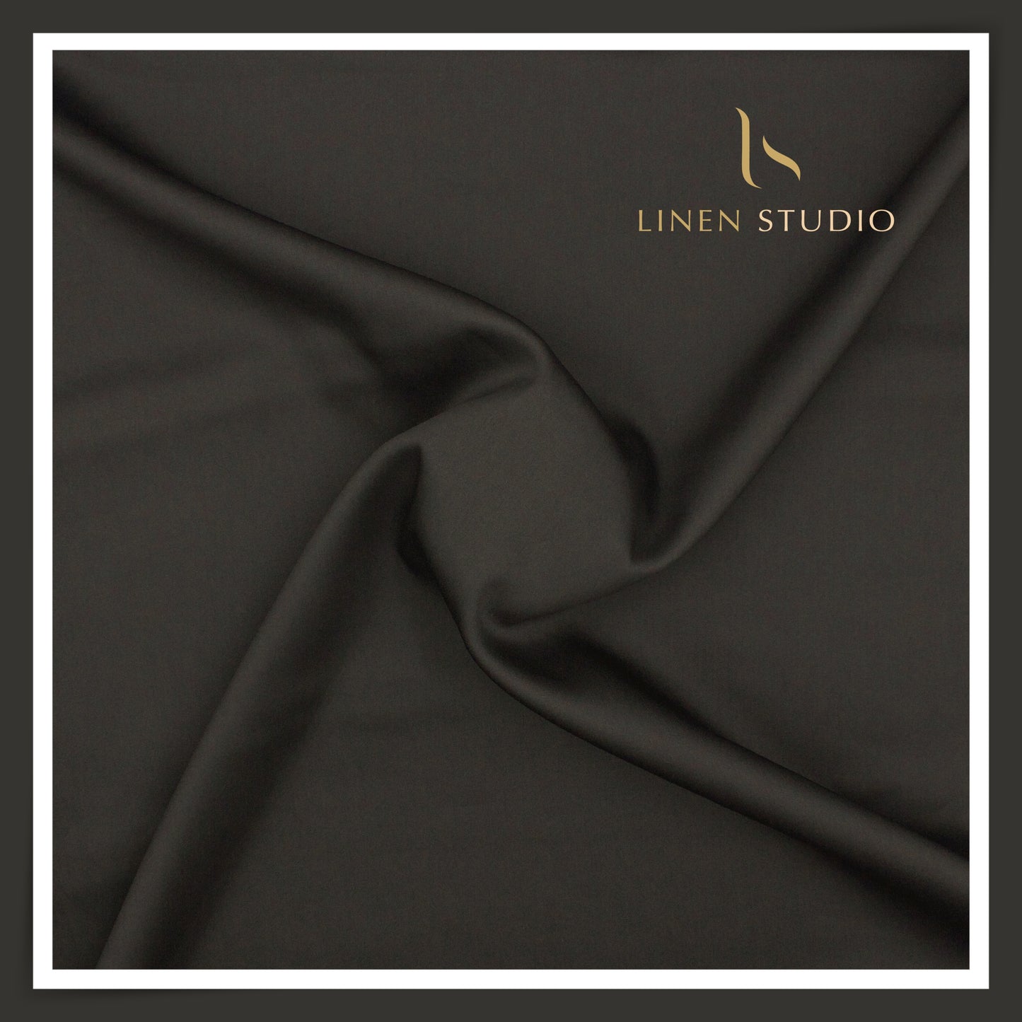Luthai 100% Luxury Cotton Satin Shirting - Darkest Grey (NEW)