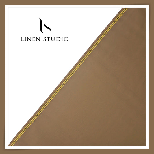 Luthai 100% Luxury Cotton Satin Shirting - Mocha Brown (NEW)