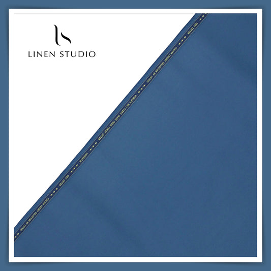 Luthai 100% Luxury Cotton Satin Shirting - Metallic Blue (Highest Selling)