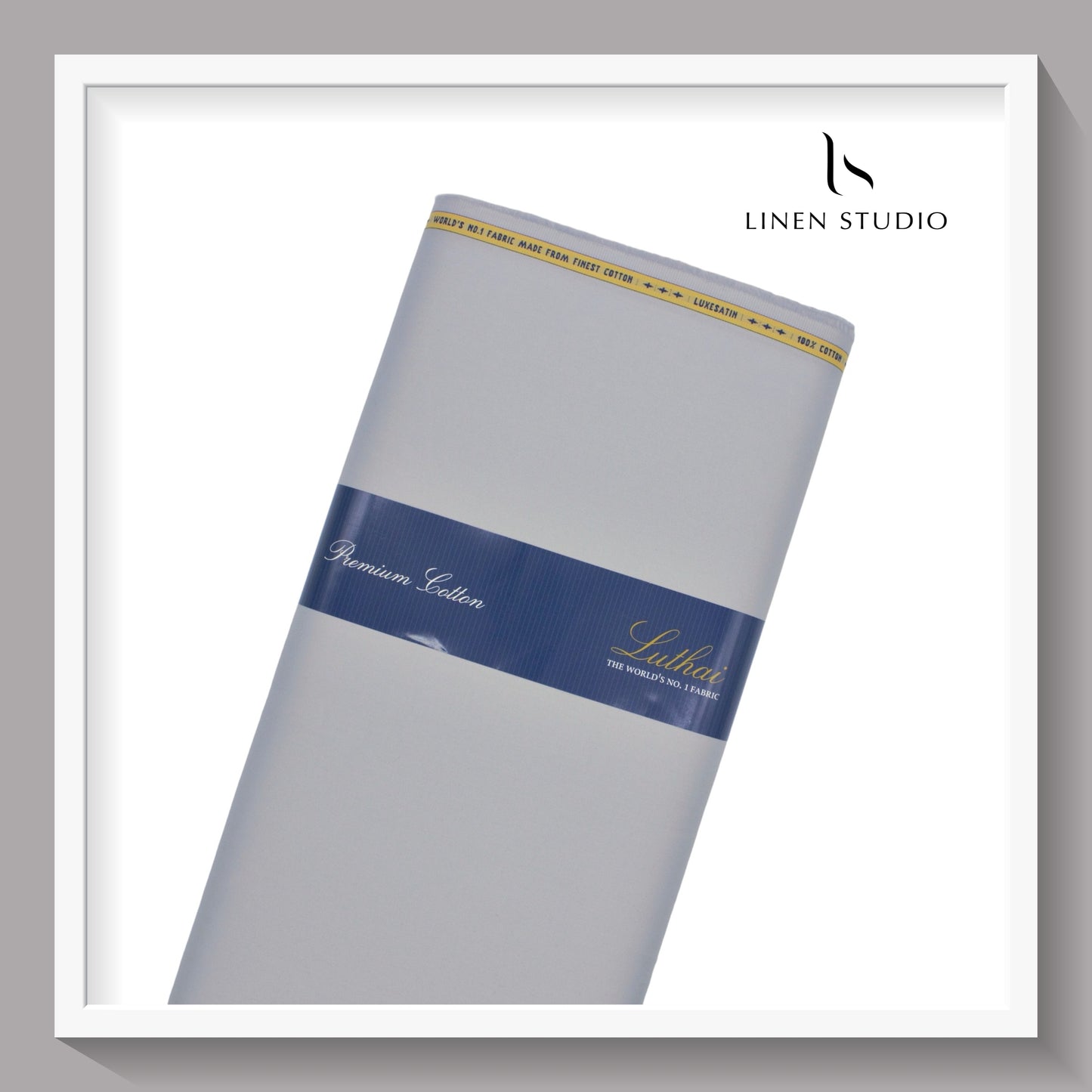 Luthai 100% Luxury Cotton Satin Shirting - Steel Grey