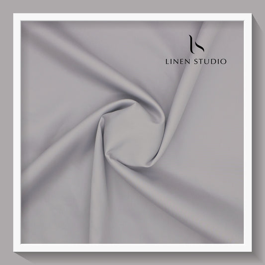 Luthai 100% Luxury Cotton Satin Shirting - Steel Grey