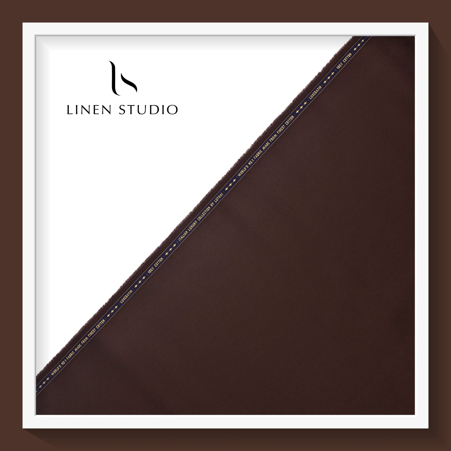 Luthai 100% Luxury Cotton Satin Shirting - Umber