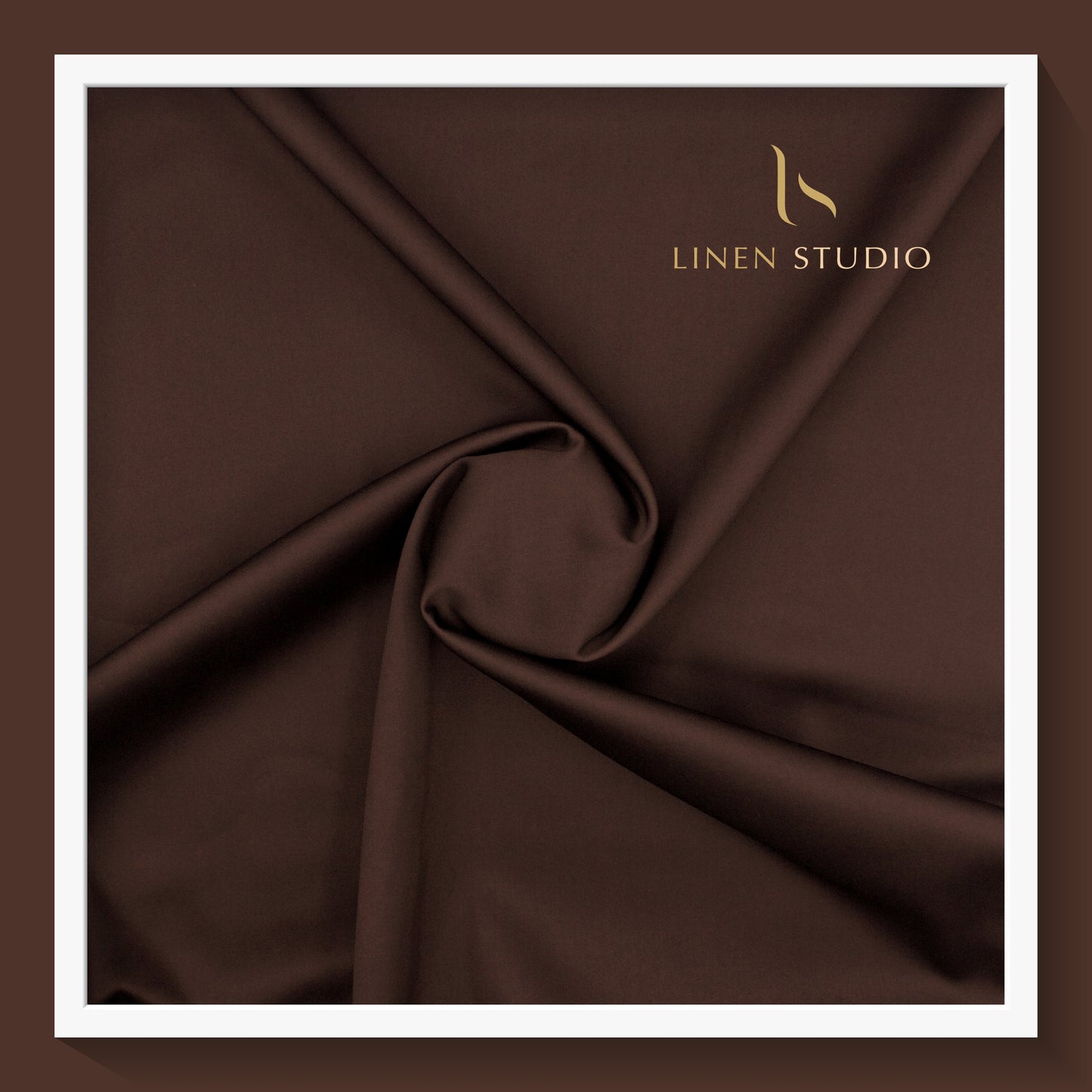 Luthai 100% Luxury Cotton Satin Shirting - Umber