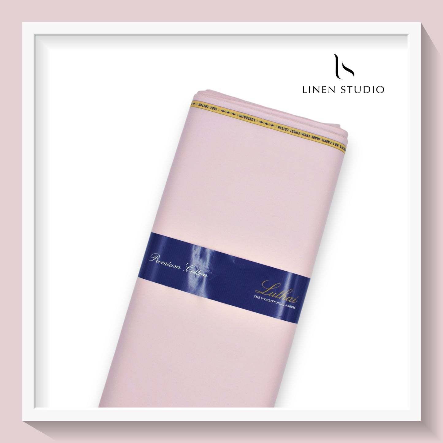 Luthai 100% Luxury Cotton Satin Shirting - Pastel Pink