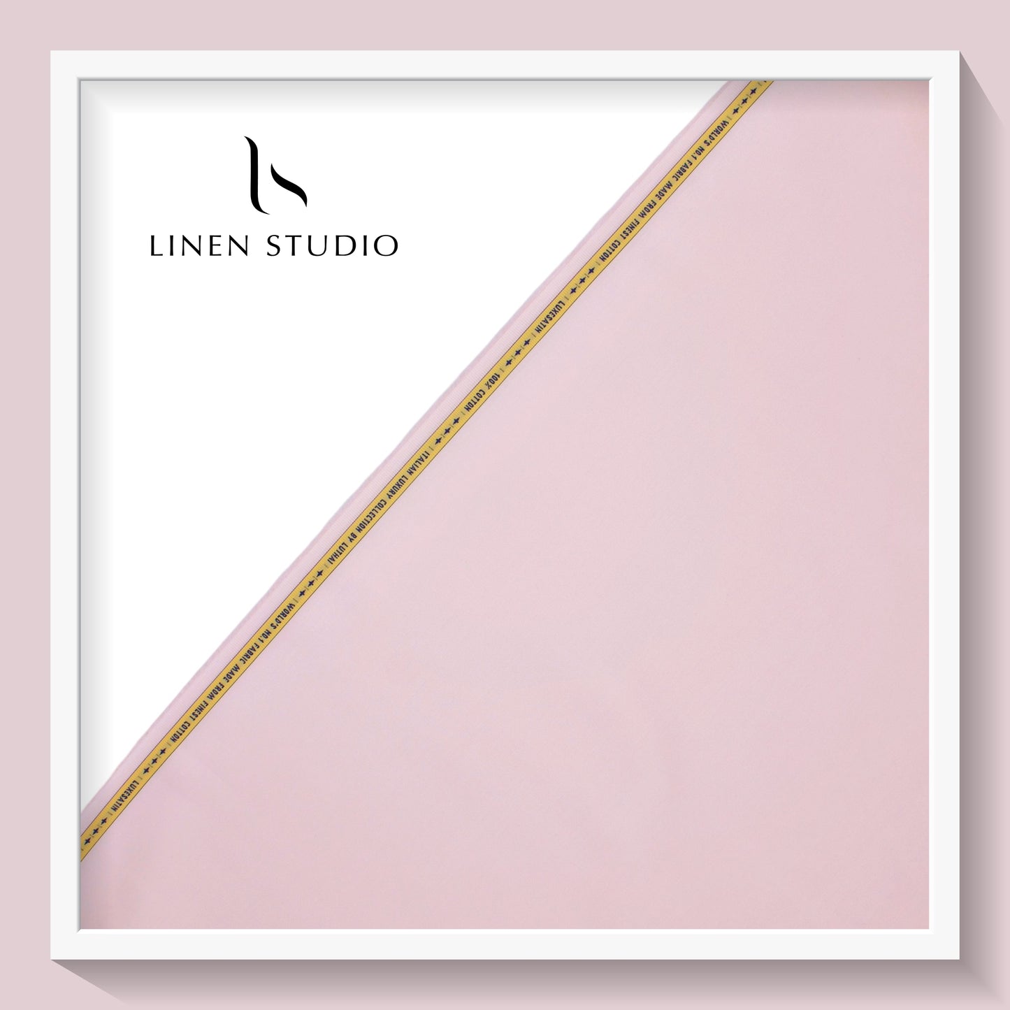 Luthai 100% Luxury Cotton Satin Shirting - Pastel Pink