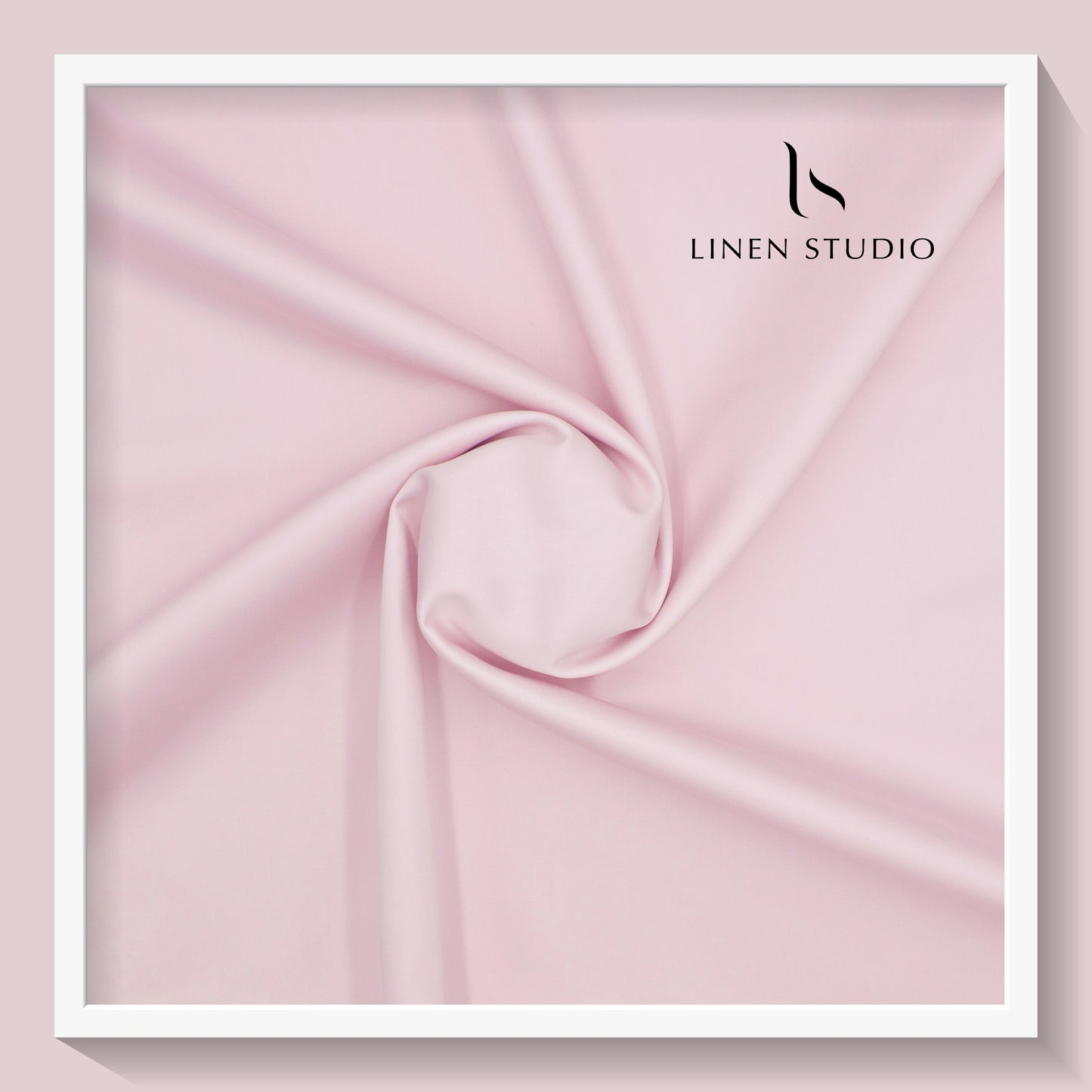 Luthai 100% Luxury Cotton Satin Shirting - Pastel Pink