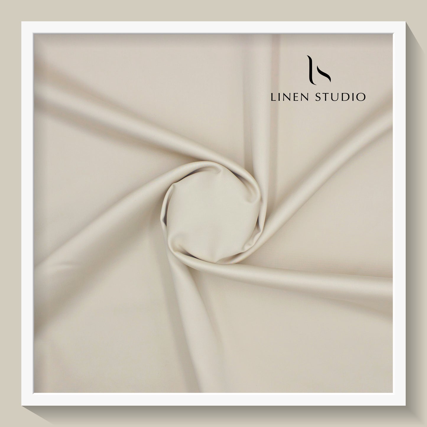 Luthai 100% Luxury Cotton Satin Shirting - Cream