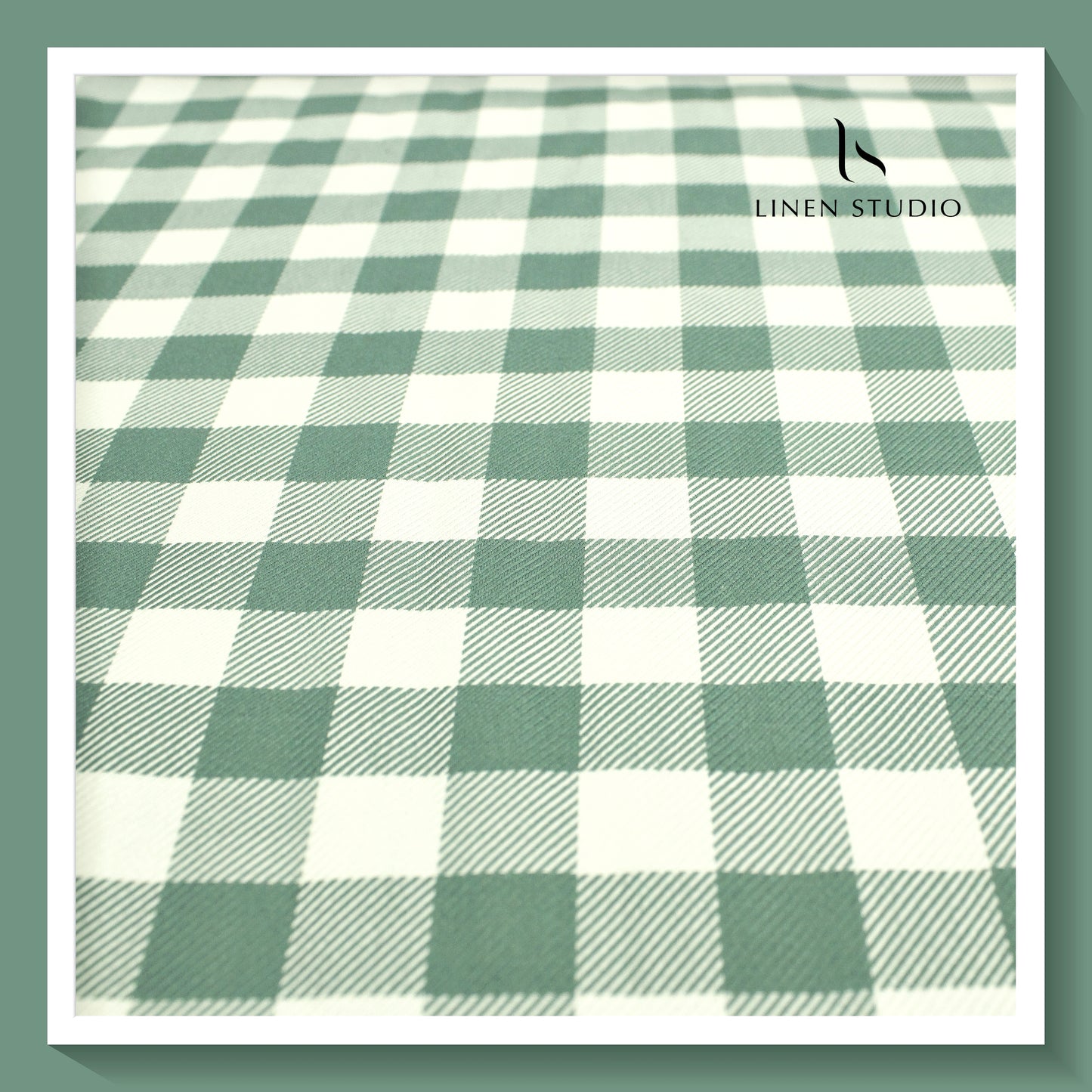 Luthai Giza Cotton Shirting - Fancy Checks Green (Zoom in)