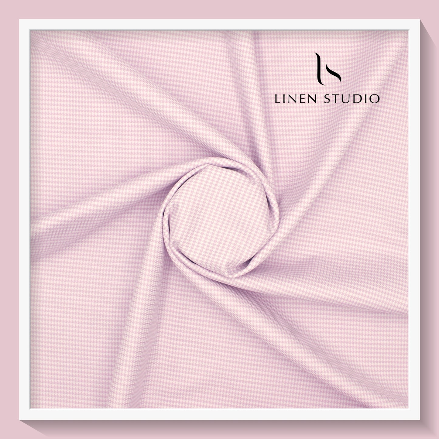 Houndstooth Plaid Supima Cotton by Luthai - Blossom Pink