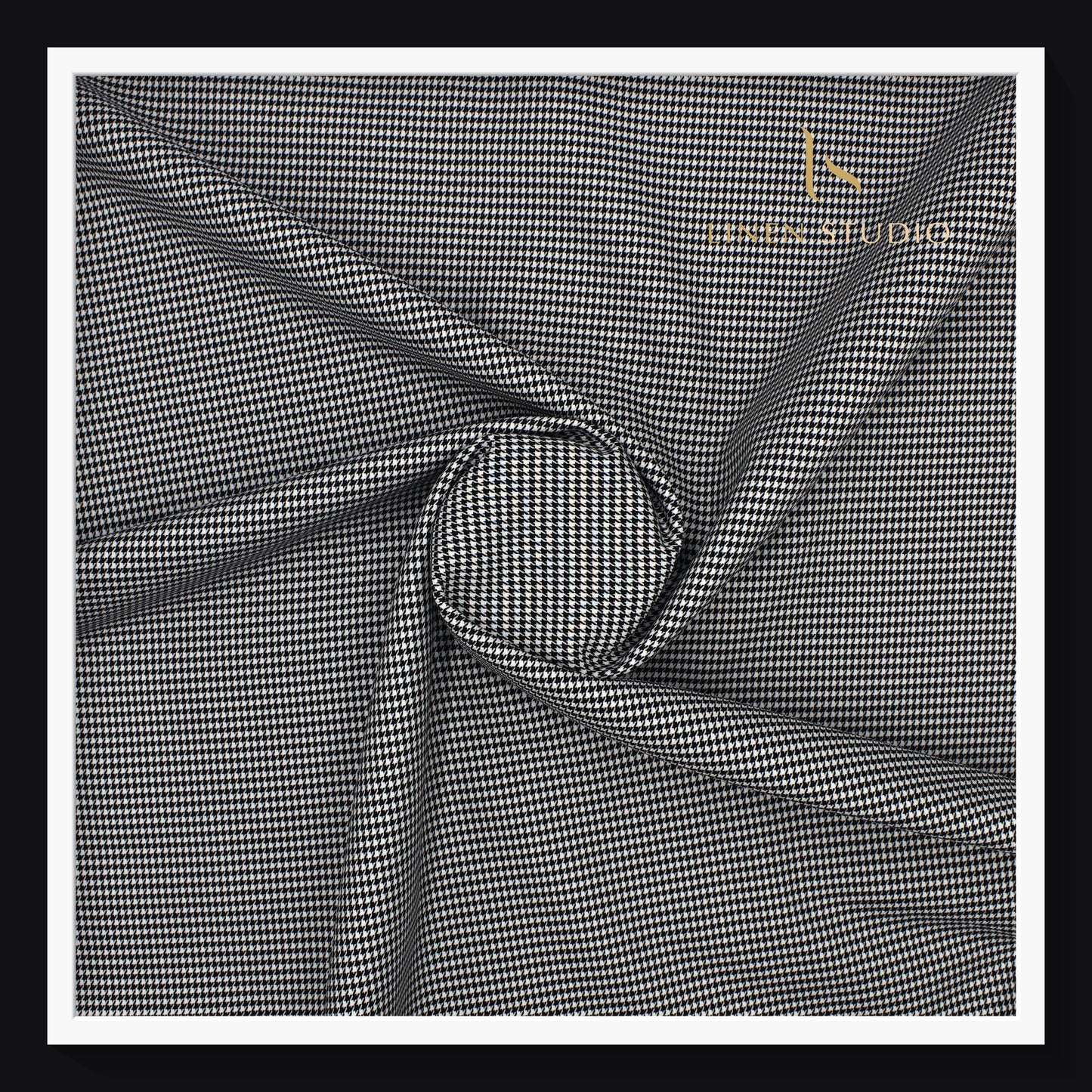 Houndstooth Plaid Supima Cotton by Luthai - Black & White
