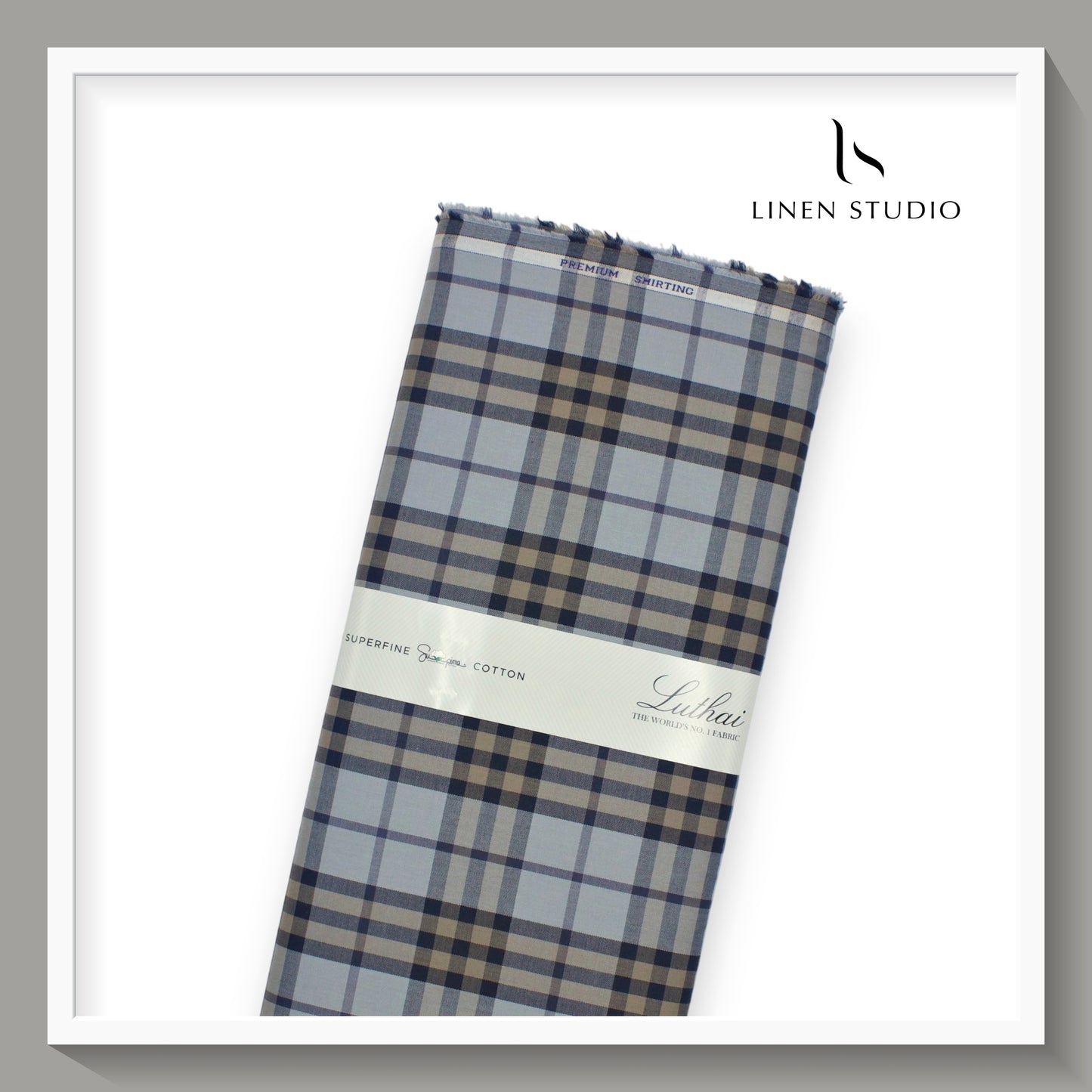 Burberry Checks Supima Cotton by Luthai - Shadow Grey