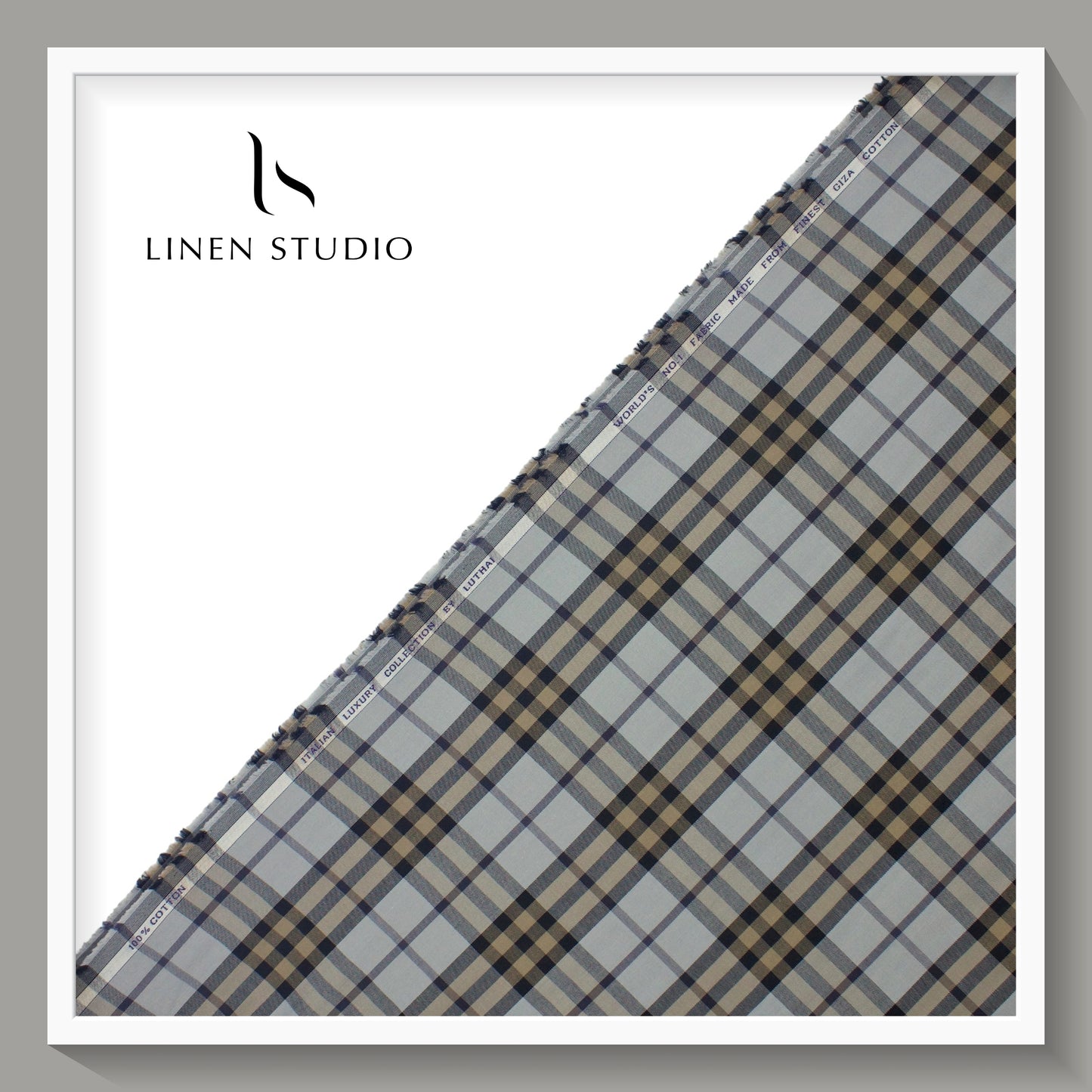 Burberry Checks Supima Cotton by Luthai - Shadow Grey