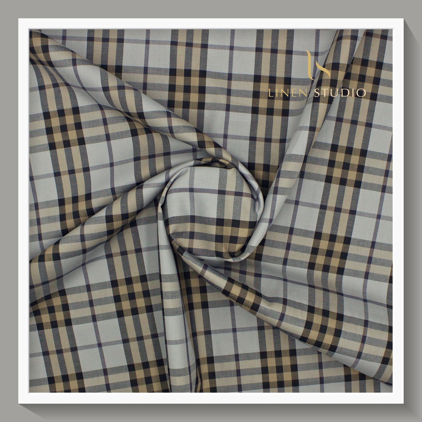 Burberry Checks Supima Cotton by Luthai - Shadow Grey