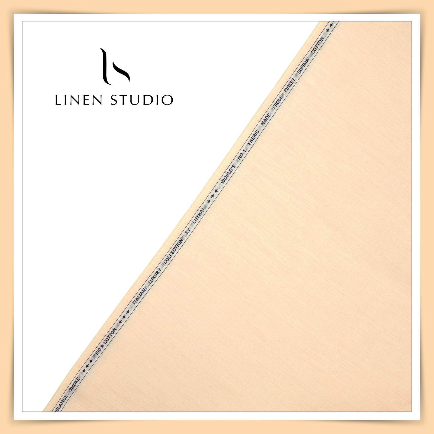 Luthai Supima Cotton Shirting - Khadi Light Orange (50% SALE)