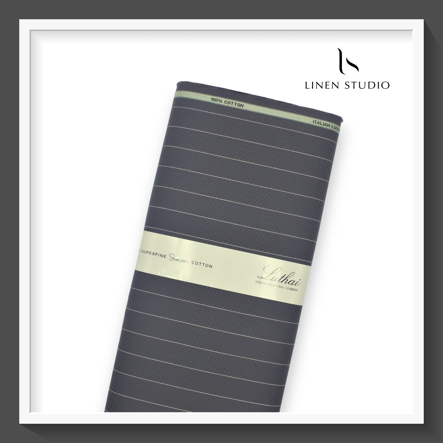 Textured Grey with White Stripes by Luthai (zoom in)