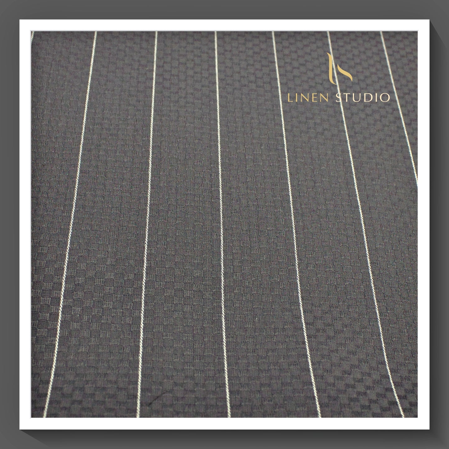 Textured Grey with White Stripes by Luthai (zoom in)