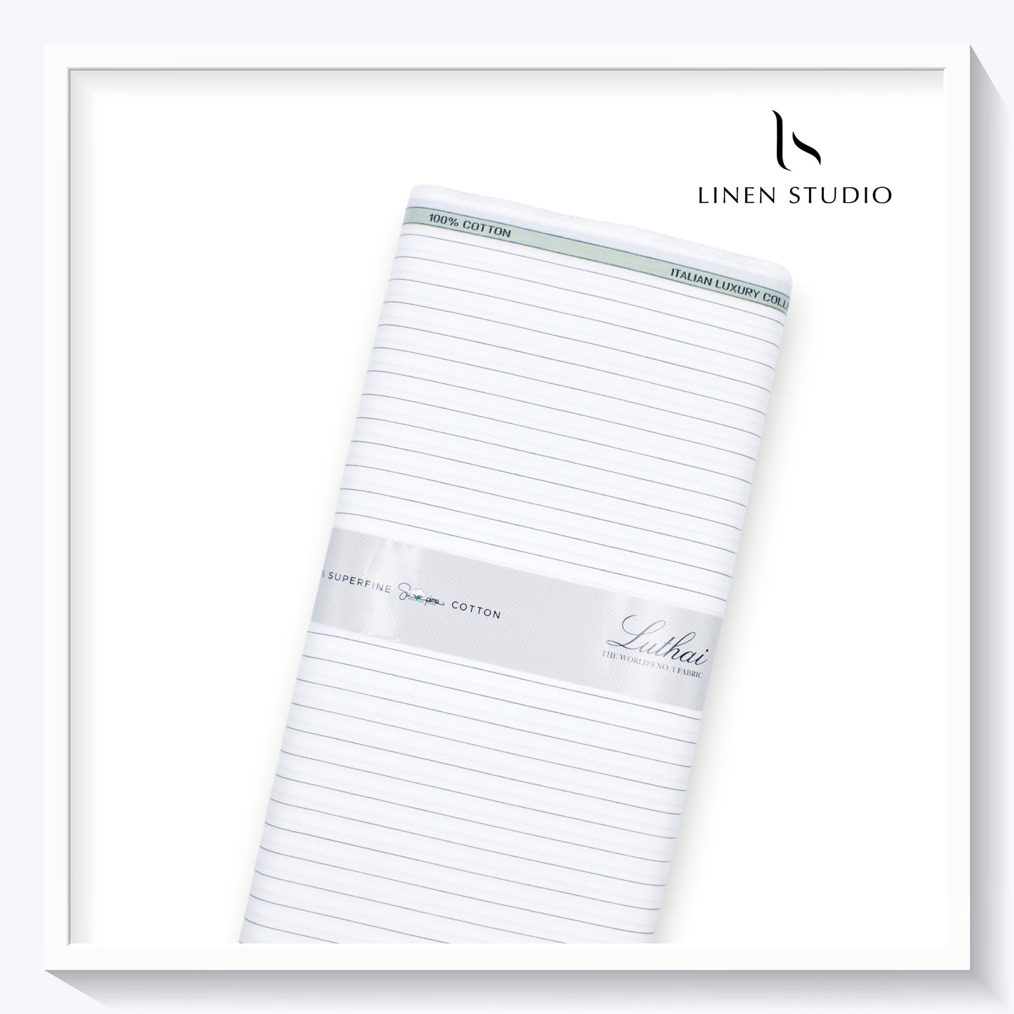 Lycra Collection by Luthai - White with Black Classic Stripes