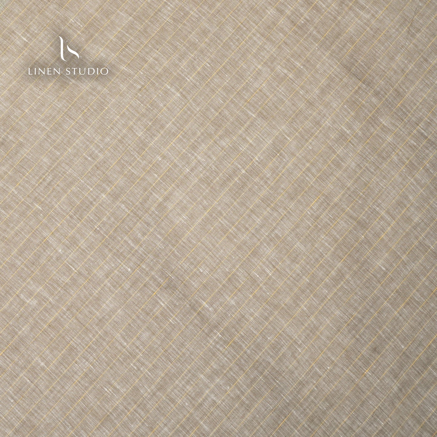 75 Lea Luxurious Irish Linen Shirting - Wood Brown Stripes - Linen Studio