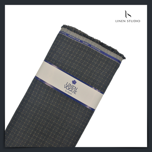 70 Lea Premium Jacquard Shirting by Linen Monde - Grey Green Special Checks (NEW)