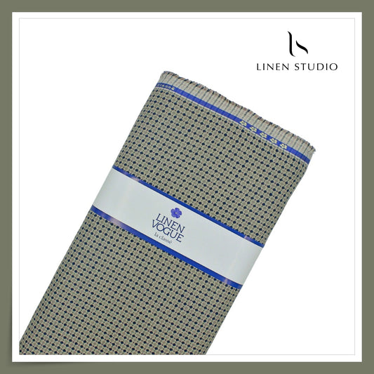 70 Lea Premium Jacquard Shirting by Linen Monde - Black Brown Special Checks (NEW)