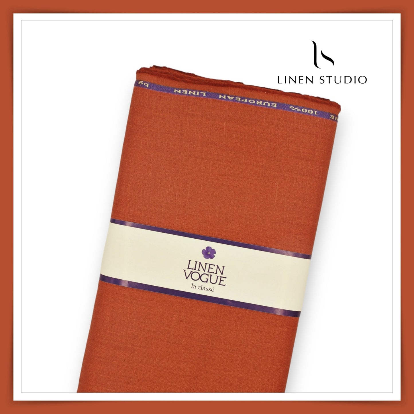 Linen Vogue Premium Linen Suiting - Brown Rust (Summer Collection)