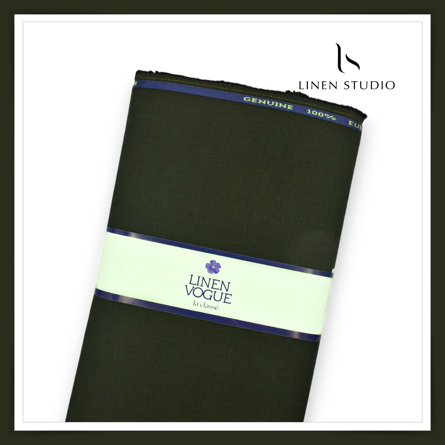 Linen Vogue Premium Linen Suiting - Dark Olive Green (Summer Collection)