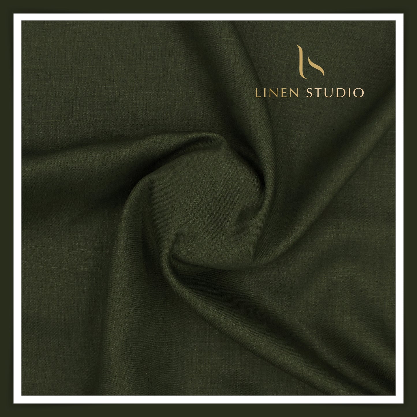 Linen Vogue Premium Linen Suiting - Dark Olive Green (Summer Collection)