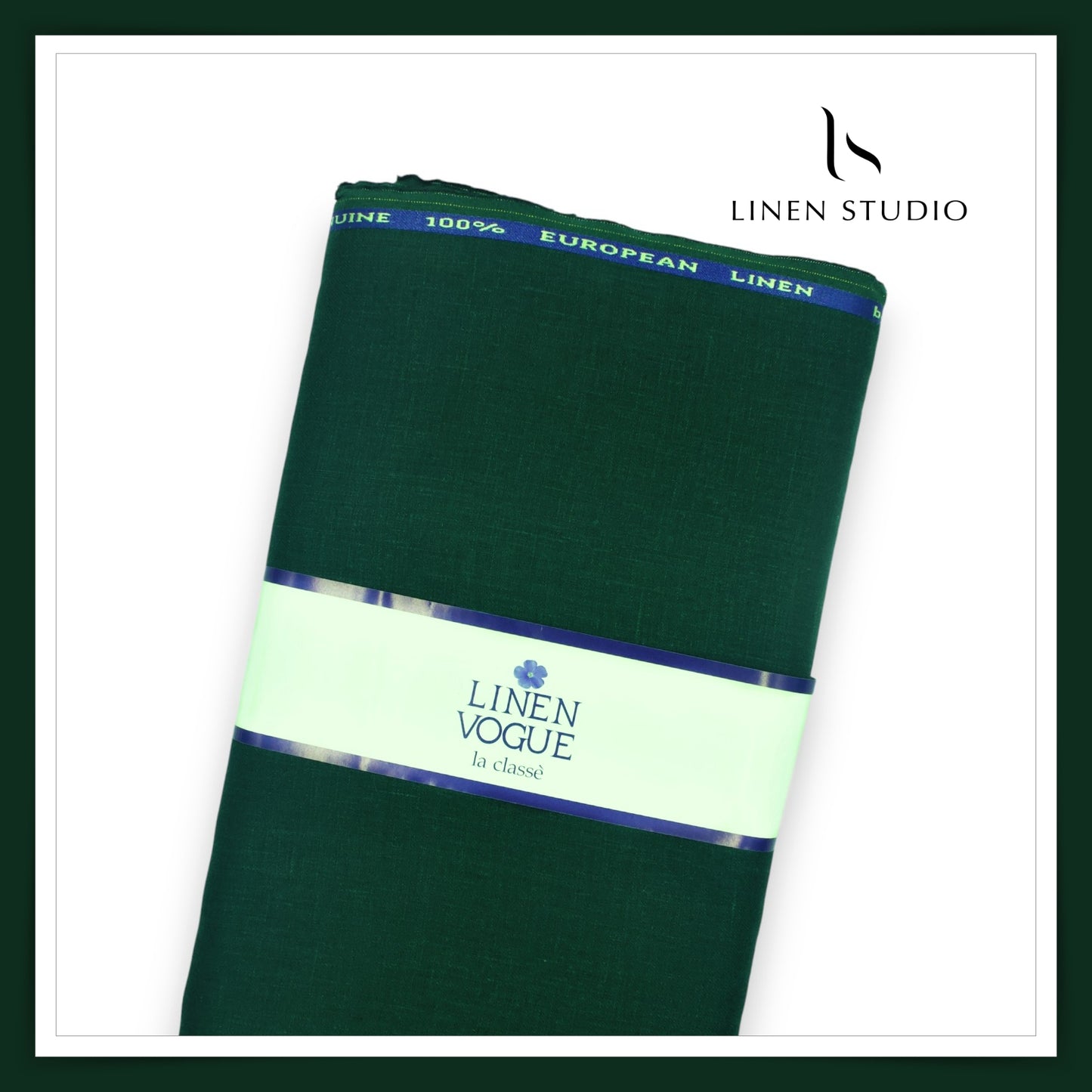 Linen Vogue Premium Linen Suiting - Bottle Green (Summer Collection)