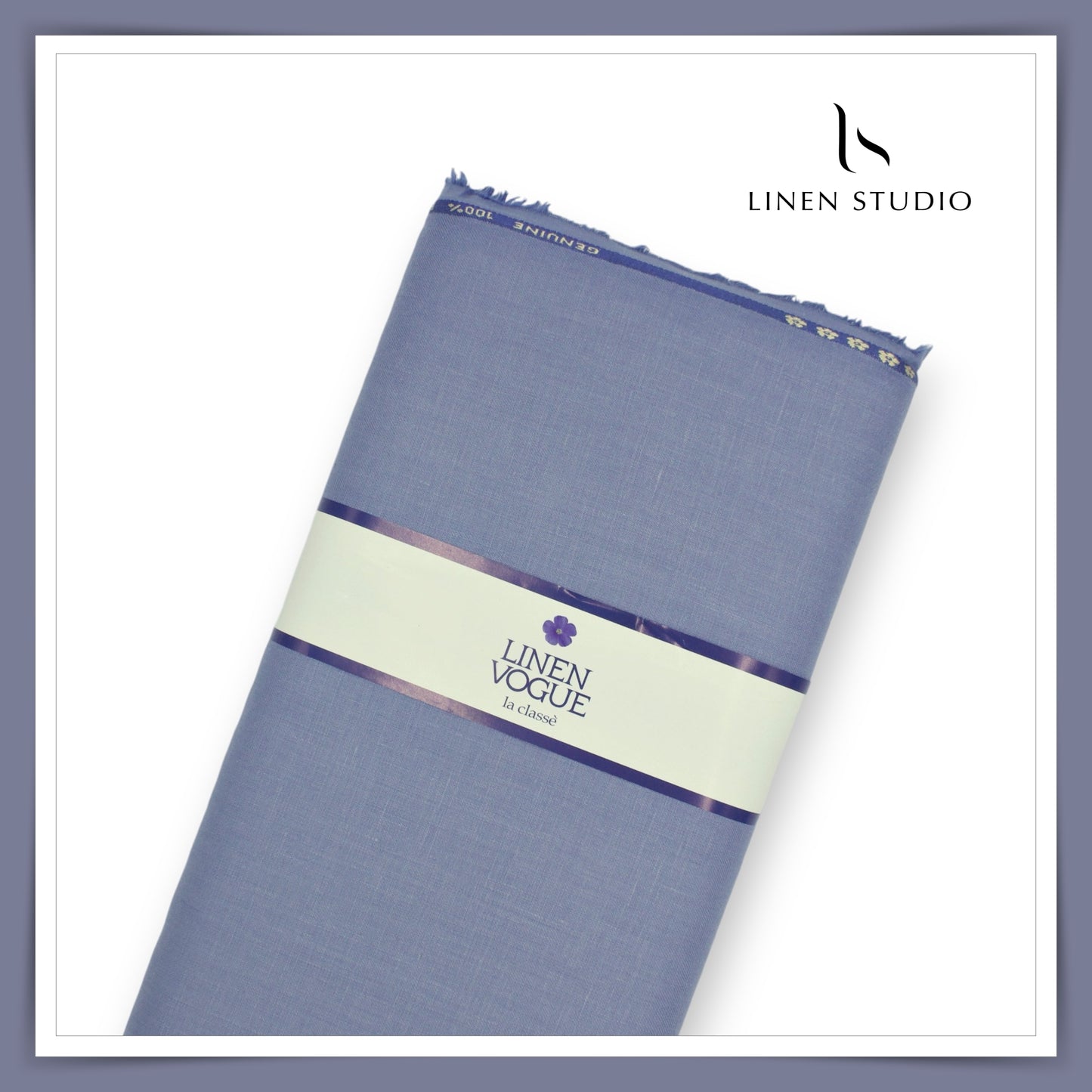 Premium Linen Suiting - Linen Vogue (Purplish Blue) - Linen Studio