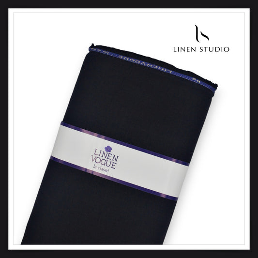 Linen Vogue Premium Linen Suiting - JET BLACK (Summer Collection)