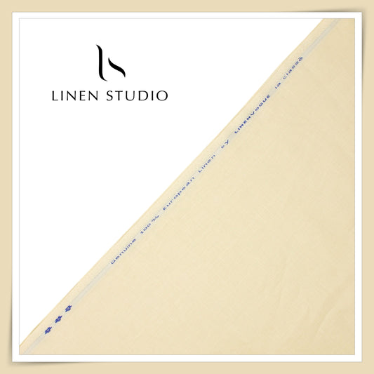 40 Lea Pure Linen Suiting by Linen Vogue - Butter Cream (NEW)