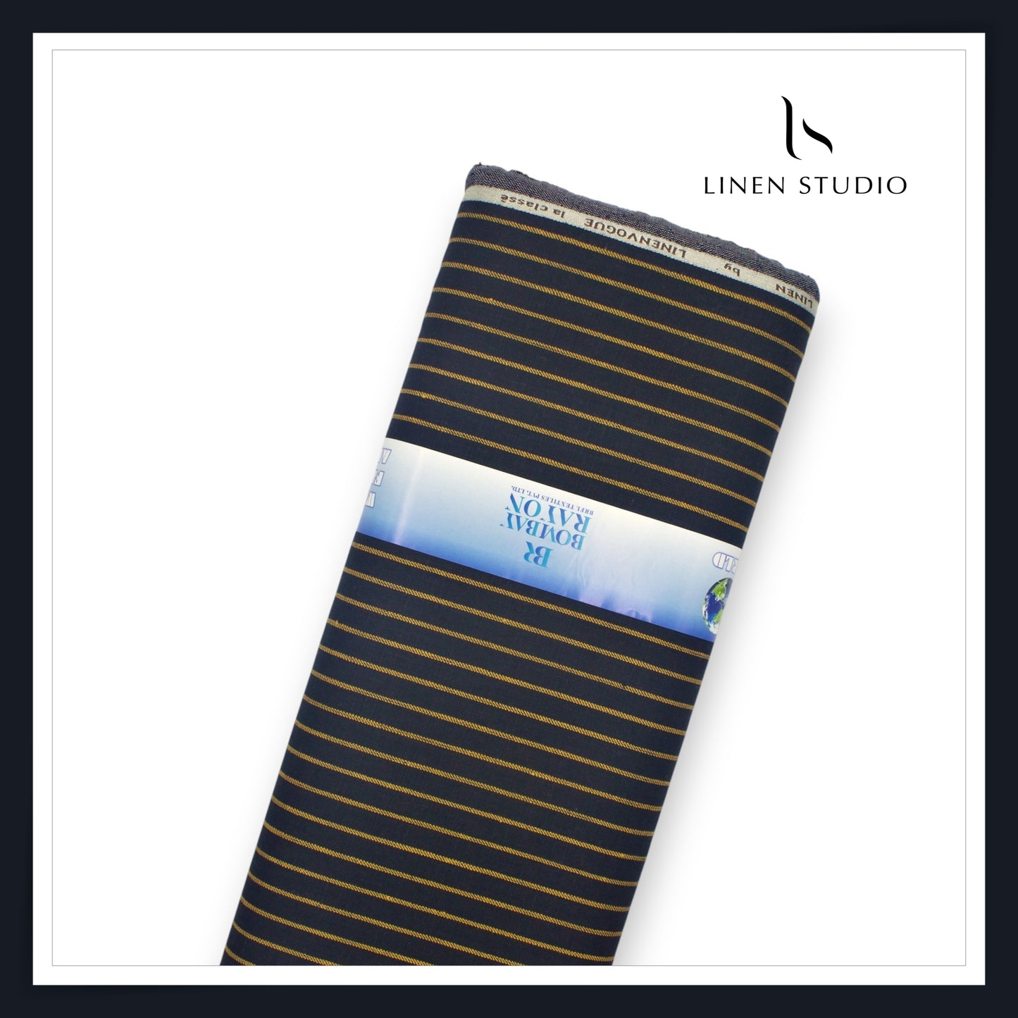 40 Lea Pure Linen Suiting by Linen Vogue - Blue Alluring Stripes (NEW) (Limited Stock!)