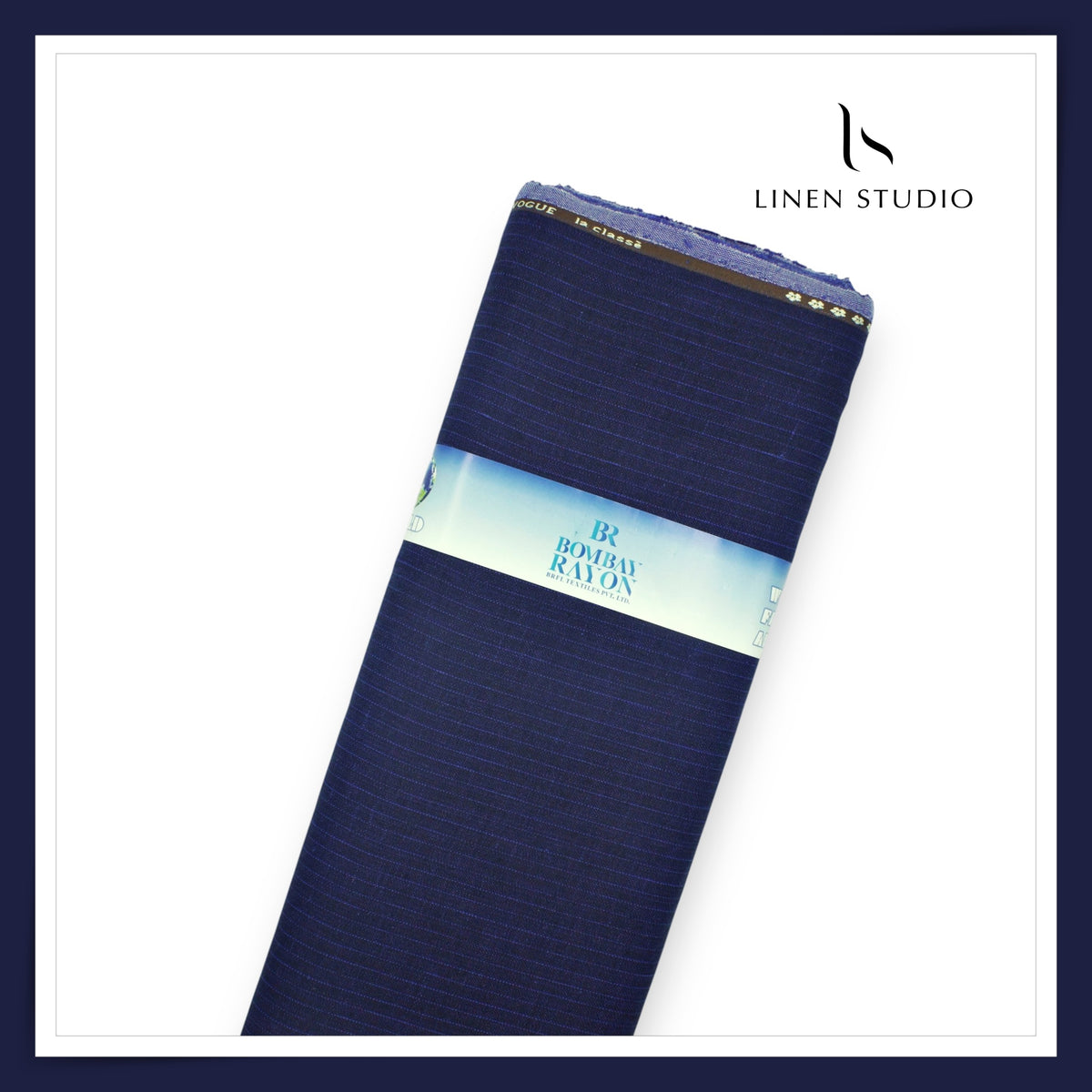 40 Lea Pure Linen Premium Suiting by Linen Vogue - Mirage Blue Classic Stripes (55% OFF - FLAT RATE)