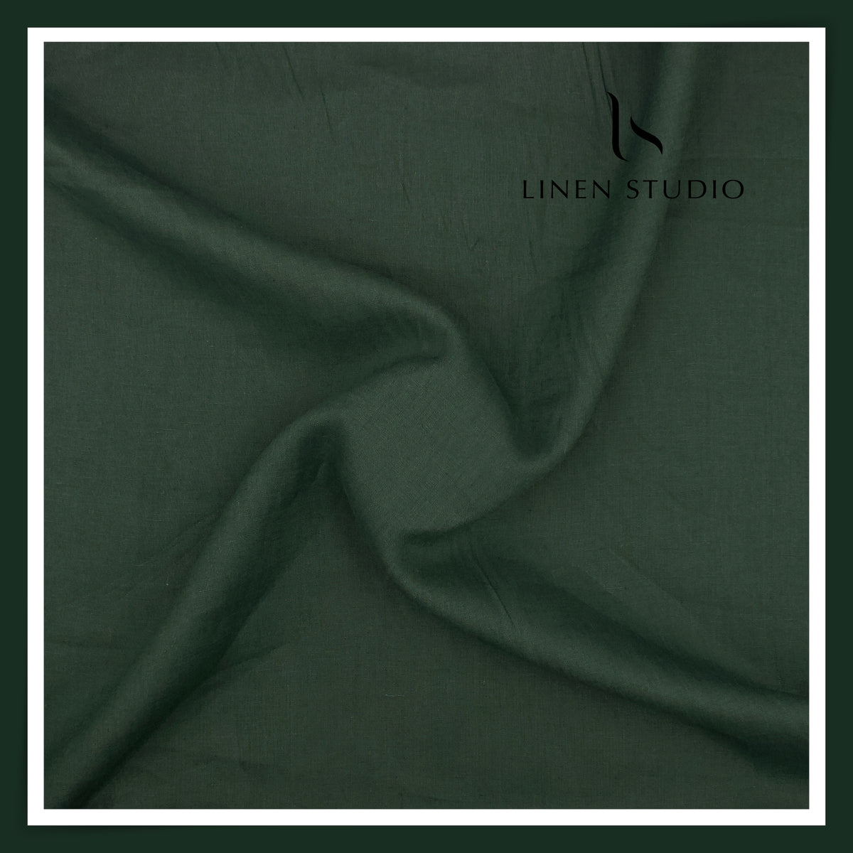 Linen Club 60 Lea Pure Linen Shirting W/O SEL - Forest Green (30% SALE) (NEW)