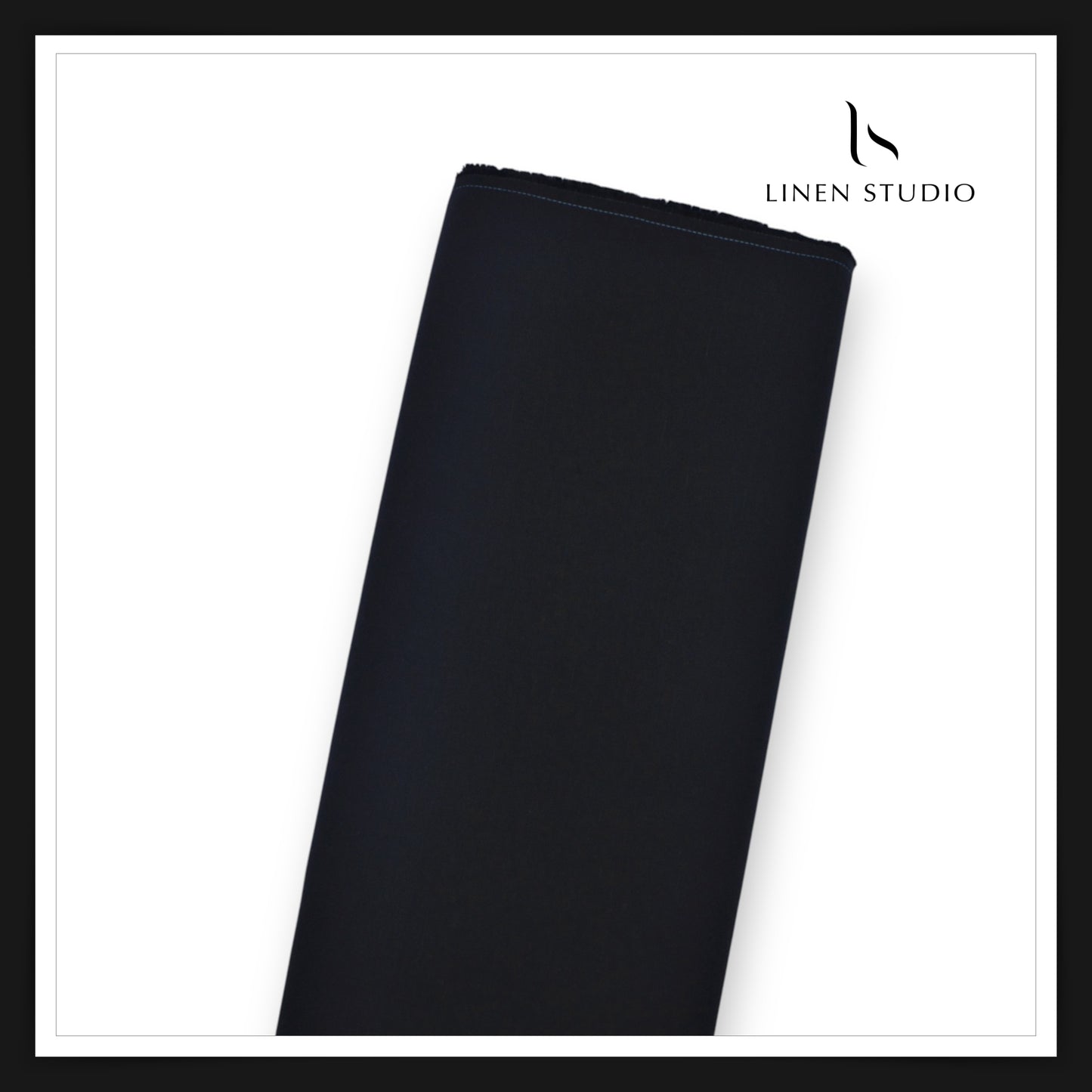 Linen Club Linen Cotton Semi Suiting W/O Sel - Jet Black (65% SALE)