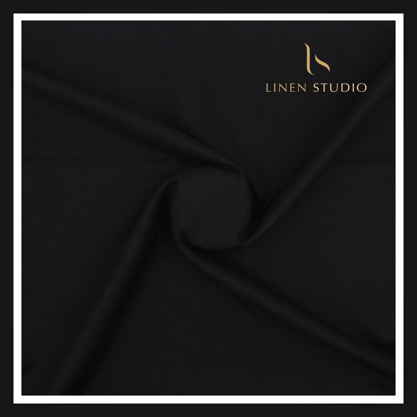 Linen Club Linen Cotton Semi Suiting W/O Sel - Jet Black (65% SALE)