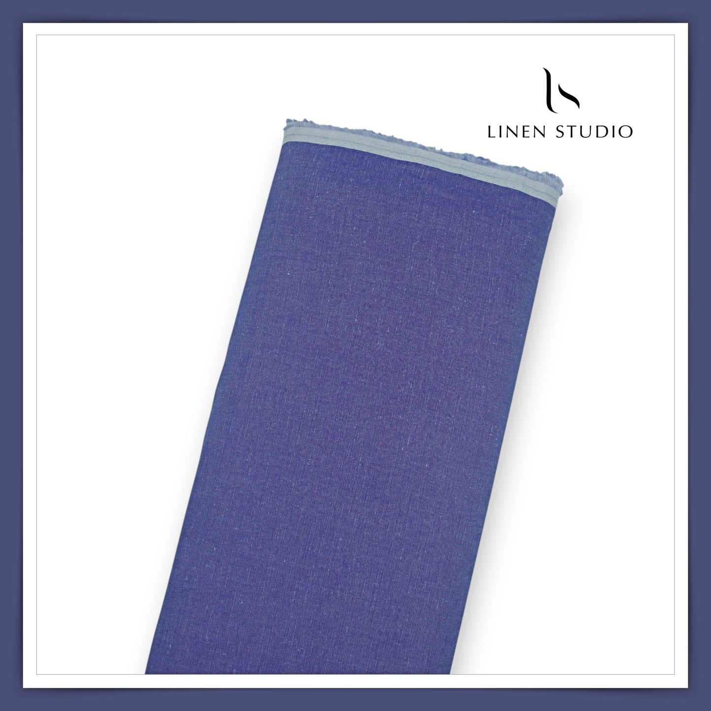 Linen Club Linen Cotton Semi Suiting W/O Sel - Denim Blue (65% SALE)
