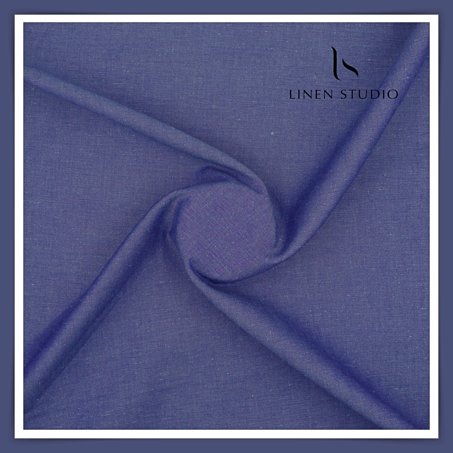 Linen Club Linen Cotton Semi Suiting W/O Sel - Denim Blue (65% SALE)