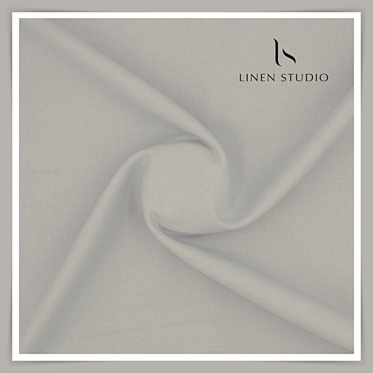 Linen Club Linen Cotton Semi Suiting - Silk Grey (45% SALE)