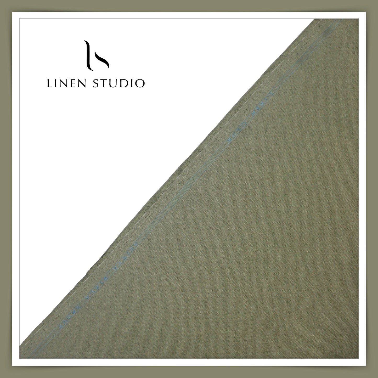 Linen Club Linen Cotton Semi Suiting - Camo Green (45% SALE)