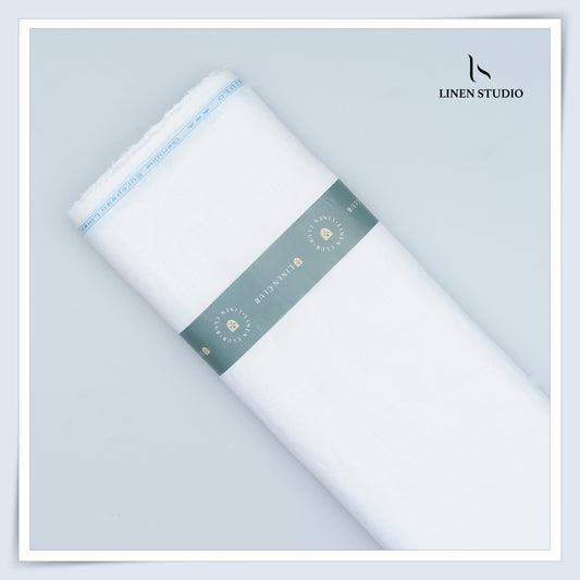 Linen Club by Aditya Birla 66 Lea Plain Shirting - White